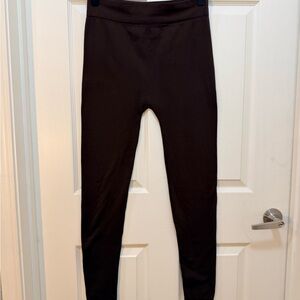 Sofra Brown Fleece Lined Plus Size Leggings